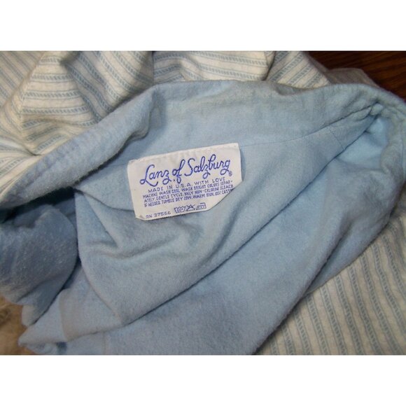 Lanz of Salzburg Robe Nightgown Cover up Small Blue Stripe - Picture 6 of 9